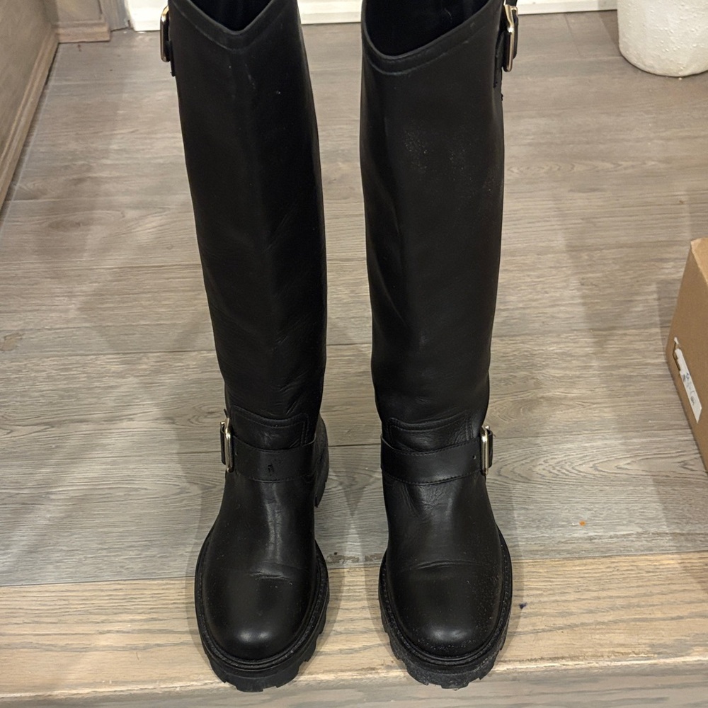 Jimmy Choo Black Over-the-Knee Leather Boots